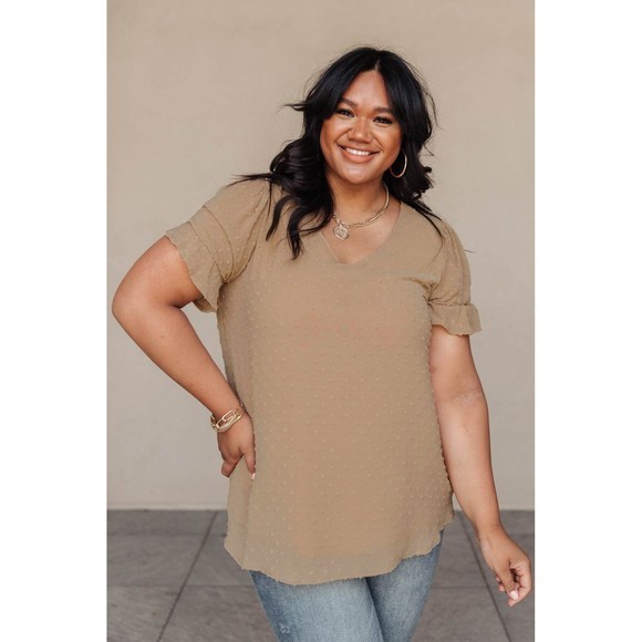 Swiss Dot Top in Stone - Picture 2 of 8